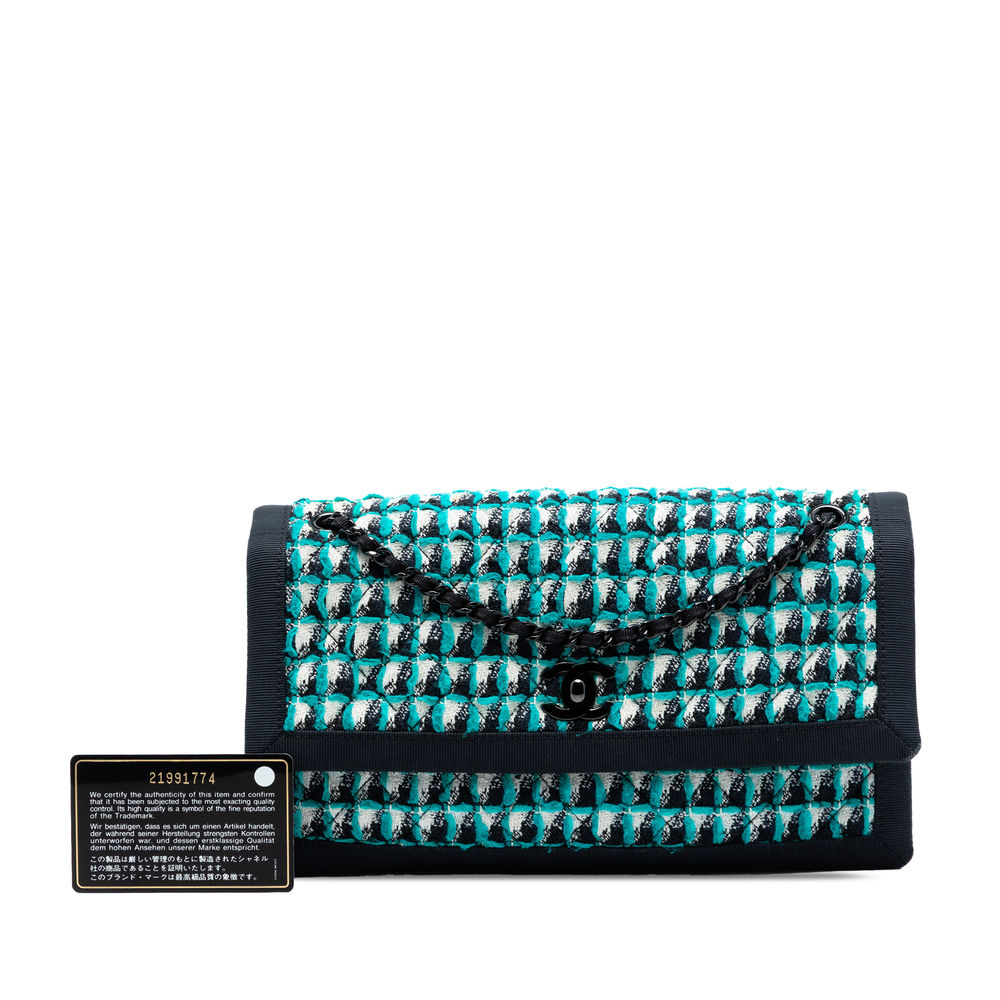 Pre-Loved Chanel CC Multicolor Quilted Tweed Accordion Houndstooth Flap - Picture 8 of 8